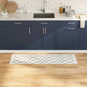 vidaXL Χαλί Κουζίνας Λευκό 150 x 45 εκ Βελούδο