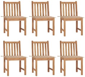 vidaXL Καρέκλες Κήπου 6 τεμ. από Μασίφ Ξύλο Teak με Μαξιλάρια