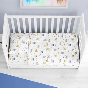 Σεντόνια Κούνιας (Σετ) Dimcol Sweet Dreams 554 White - Sky Blue