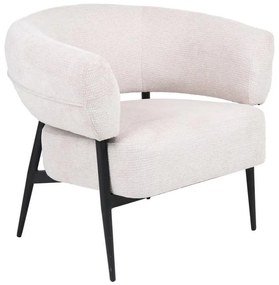 Πολυθρόνα Penfel ύφασμα σε κρεμ απόχρωση με πόδι μαύρο μέταλλο 85x72x73εκ 85x72x73 εκ.