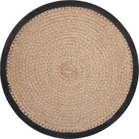 vidaXL Σουπλά Γιούτας 12 pcs Φυσικό και Μαύρο Ø 30 cm