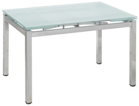 Τραπέζι Επεκτεινόμενο ArteLibre BOTEV Αμμοβολή/Χρώμιο Γυαλί/Μέταλλο 120+60x80x75cm