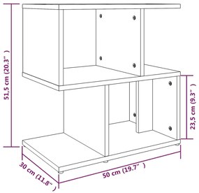 Κομοδίνα 2 Τεμ. Καφέ Δρυς 50x30x51,5 εκ. από Επεξεργασμένο Ξύλο - Καφέ