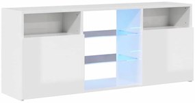 vidaXL Έπιπλο Τηλεόρασης με LED Γυαλιστερό Λευκό 120x30x50 εκ.