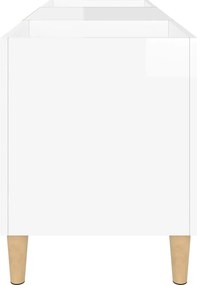 vidaXL Δισκοθήκη Γυαλιστερή Λευκή 121x38x48 εκ. από Επεξεργασμένο Ξύλο