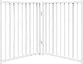 vidaXL Διαχωριστικό Σκύλων Πτυσσόμενο 2 Πάνελ Λευκό 160 εκ Μασίφ Ελάτη