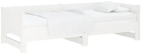 vidaXL Καναπές Κρεβάτι Συρόμενος Λευκός 2x(90x190) εκ. από Μασίφ Πεύκο