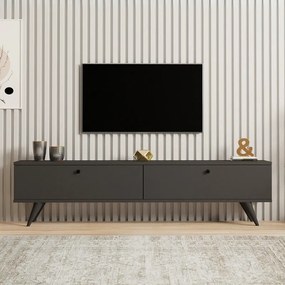 Έπιπλο τηλεόρασης Paris Megapap χρώμα ανθρακί 160x25x35εκ.