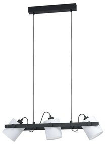 Φωτιστικό Οροφής-Ράγα 'Hornwood 1' 43426 Black-White Eglo Metal, Fabric