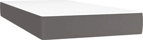 vidaXL Κρεβάτι Boxspring με Στρώμα &amp; LED Γκρι 120x190 εκ. Συνθ. Δέρμα