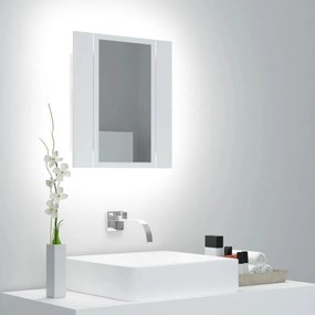 Καθρέφτης Μπάνιου με Ντουλάπι LED Λευκός 40x12x45 εκ. Ακρυλικός - Λευκό