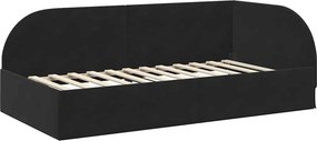 vidaXL Κρεβάτι Γωνίας Μαύρο 80 x 200 cm Βελούδο