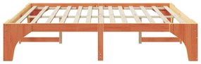 vidaXL Κρεβάτι δαπέδου Καφέ 200 x 200 cm Μασίφ ξύλο πεύκου