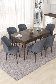 Extendable Dining Table &amp; Chairs Set (7 Pieces) Nef - Baroque, Fume Baroque
Fume