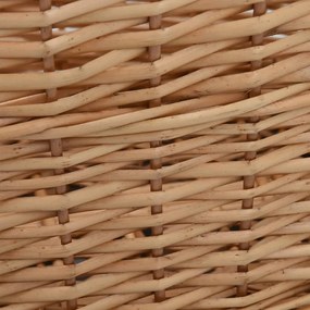 vidaXL Καλάθι Καυσόξυλων με Λαβές Μεταφοράς 56x40x28 εκ. Φυσική Ιτιά