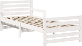 vidaXL Σκελετός Κρεβατιού Λευκό 80 x 200 cm Επεξεργασμένο ξύλο
