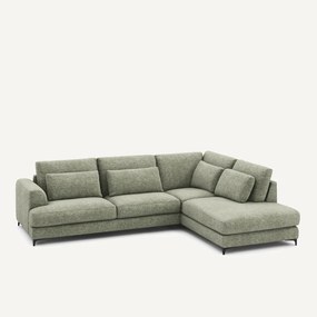 Γωνιακός καναπές-κρεβάτι δεξιός, από βαμβακερό ύφασμα, Marsile