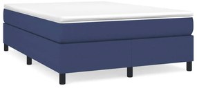 vidaXL Κρεβάτι Boxspring με Στρώμα Μπλε 140x200 εκ. Υφασμάτινο