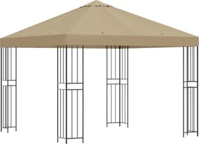 vidaXL Κιόσκι 3 x 3 m Μπεζ Πολυεστέρας και Χάλυβας 190 gsm
