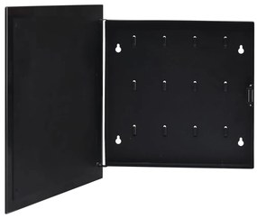 vidaXL Κλειδοθήκη με Μαγνητικό Πίνακα Μαύρη 35 x 35 x 4 εκ.