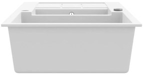 vidaXL Νεροχύτης με Διπλή Γούρνα Λευκός Γρανιτένιος