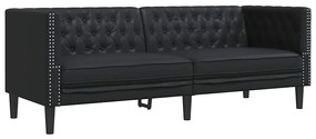 vidaXL Σετ Καναπέ 3 pcs Μαύρο 194 x 74.5 x 70.5 εκ. Τεχνητό δέρμα