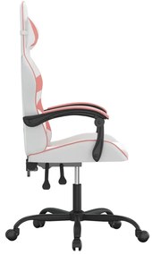 vidaXL Καρέκλα Gaming Λευκό και Ροζ από Συνθετικό Δέρμα