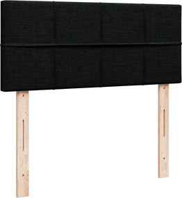 vidaXL Κρεβάτι Boxspring με Στρώμα Μαύρο 120x190 εκ. Υφασμάτινο