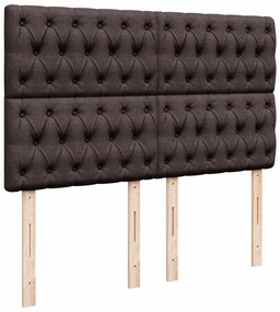 vidaXL Κρεβάτι Boxspring με Στρώμα Σκούρο Καφέ 140x200 εκ Υφασμάτινο