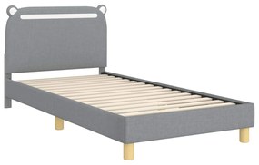 vidaXL Κρεβάτι Παιδικής Κρεβατοκάμαρας με Κεφαλάκι Ανοιχτό γκρι