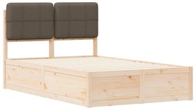 vidaXL Σκελετός Κρεβατιού με Επενδεδυμένο Κεφαλάρι Taupe 120 x 190 cm