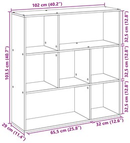 ΒΙΒΛΙΟΘΗΚΗ/ΔΙΑΧΩΡΙΣΤΙΚΟ ΧΩΡΟΥ ΜΑΥΡΟ 102X29X103,5 ΕΚ. ΕΠΕΞ. ΞΥΛΟ 858049