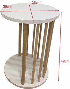 Σετ Τραπεζιών Σαλονιού Sapphire Δρυς / Λευκό LUDALA 90x45x43