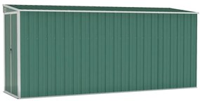 vidaXL Αποθήκη Κήπου Επιτοίχια Πράσινη 118x382x178 εκ από Γαλβ. Ατσάλι