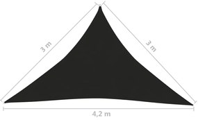 vidaXL Πανί Σκίασης Μαύρο 3 x 3 x 4,2 μ. από HDPE 160 γρ./μ²