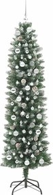 vidaXL Τεχνητό Λεπτό Χριστουγεννιάτικο Δέντρο Πράσινο και Λευκό 210 cm