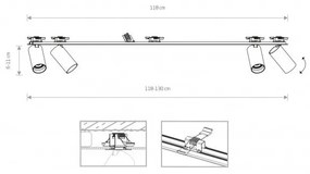 Σποτ Φωτιστικό Ράγας 4xGU10 10W IP20 Mono Surface Nowodvorski 7692 Μαύρο-Χρυσό