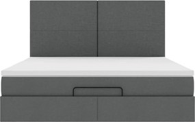 vidaXL Οθωμανικό κρεβάτι με στρώμα σκούρο γκρι 180x200cm ύφασμα