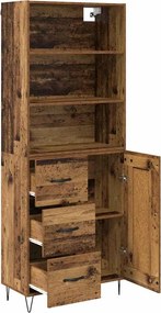 VidaXL Highboard 2 τμχ. Παλιό ξύλο 69,5 x 34 x 180 εκ.