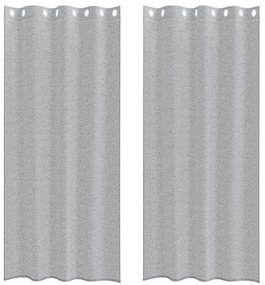 vidaXL Κουρτίνες με κουρτίνες 2 pcs Σκούρο γκρι 140x175cm Πολυεστέρας