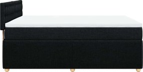 vidaXL Κρεβάτι Boxspring με Στρώμα Μαύρο 140x190 εκ. Υφασμάτινο
