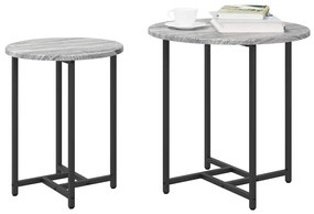 vidaXL Σετ βοηθητικά τραπεζάκια 2 pcs Γκρι σονόμα και Μαύρο
