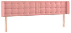 Κεφαλάρι Κρεβατιού LED Ροζ 163x16x78/88 εκ. Βελούδινο - Ροζ