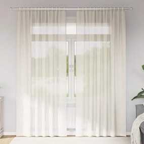 vidaXL Κουρτίνες Voile με Θήκες Ράβδου 2 τεμ. Κρεμ