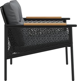 vidaXL Καρέκλες Κήπου 2 τεμ. Μαύρες με Μαξιλάρια