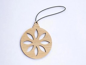 Σετ των 3 Intra απο ξύλο plywood 3mm-4mm πάχος – Χριστουγεννιάτικη μπάλα με floral σχέδιο 45x50 cm INTRAVECTRY-MY545427