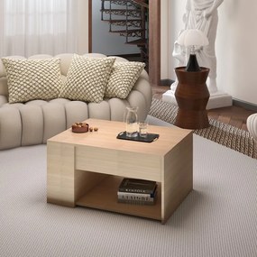 Τραπέζι σαλονιού Aravis pakoworld πολυμορφικό σε φυσική απόχρωση 80x60x42εκ