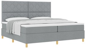 vidaXL Κρεβάτι με Στρώμα Ανοιχτό Γκρι 200x200 εκατοστά Ύφασμα