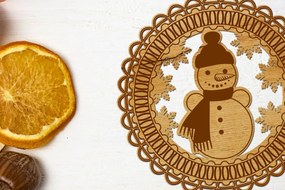 Intra απο ξύλο plywood 3mm-4mm πάχος Χριστουγεννιάτικο στολίδι χιονάνθρωπος κομμένο Δίασταση 3x3 cm INTRAFABR-109532682