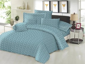 Σετ Σεντόνια Polycotton Υπέρδιπλα 220x240εκ. Εμπριμέ Fern Petrol Komvos Home 7045413-67